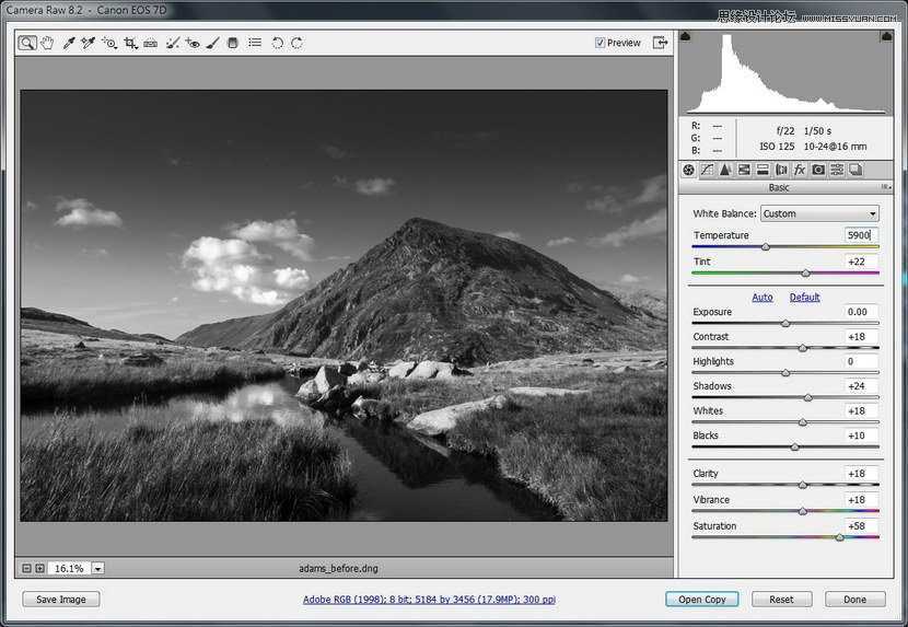 ‘Photoshop为外景风景照片调出质感的黑白效果‘