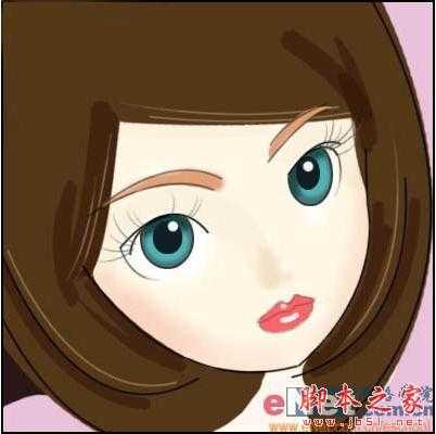 ‘PhotoShop(PS)设计鼠绘可爱卡通的女孩QQ头像图片实例教程‘