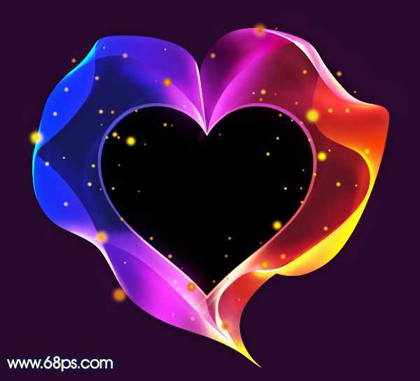 ‘Photoshop制作出漂亮的彩带立体感心形效果‘