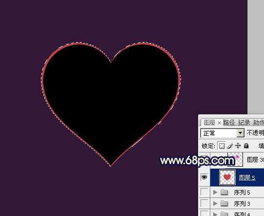 ‘Photoshop制作出漂亮的彩带立体感心形效果‘