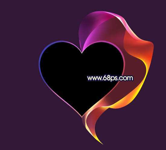 ‘Photoshop制作出漂亮的彩带立体感心形效果‘