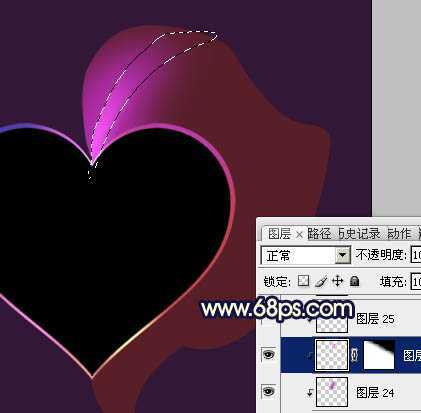 ‘Photoshop制作出漂亮的彩带立体感心形效果‘