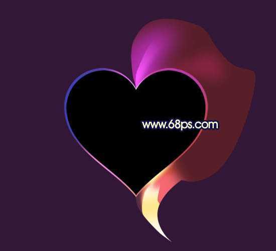 ‘Photoshop制作出漂亮的彩带立体感心形效果‘