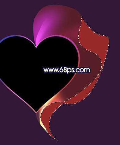 ‘Photoshop制作出漂亮的彩带立体感心形效果‘