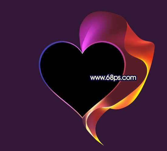 ‘Photoshop制作出漂亮的彩带立体感心形效果‘