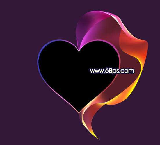 ‘Photoshop制作出漂亮的彩带立体感心形效果‘