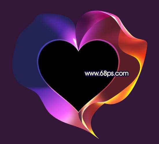 ‘Photoshop制作出漂亮的彩带立体感心形效果‘
