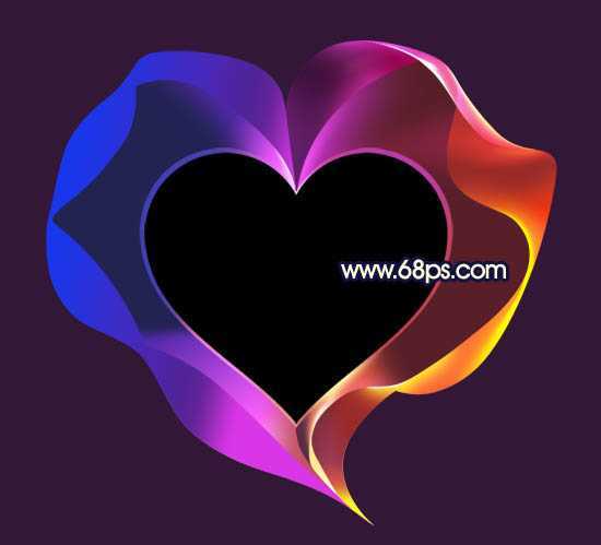 ‘Photoshop制作出漂亮的彩带立体感心形效果‘