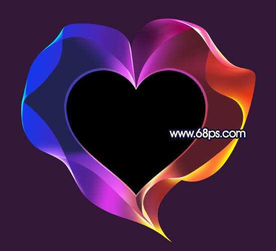 ‘Photoshop制作出漂亮的彩带立体感心形效果‘
