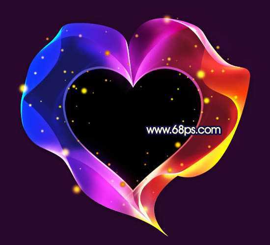 ‘Photoshop制作出漂亮的彩带立体感心形效果‘