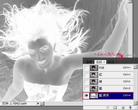 ‘Photoshop扣除复杂背景中的发丝‘