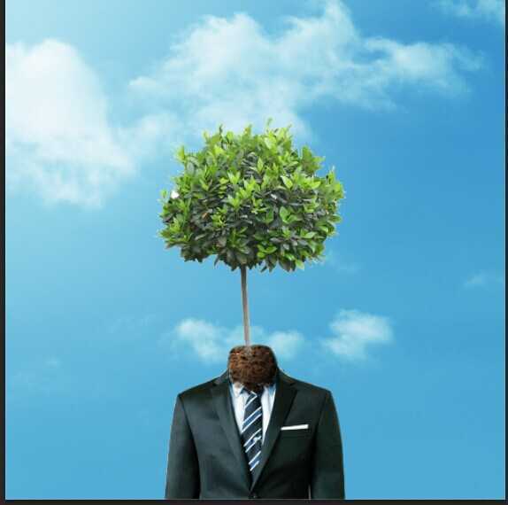 ‘PS教你打造超现实主义作品：长在身上的树‘