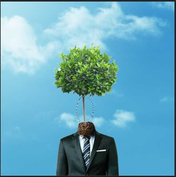 ‘PS教你打造超现实主义作品：长在身上的树‘