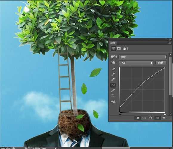 ‘PS教你打造超现实主义作品：长在身上的树‘