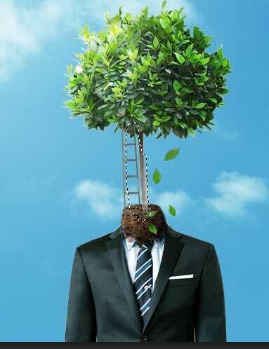 ‘PS教你打造超现实主义作品：长在身上的树‘