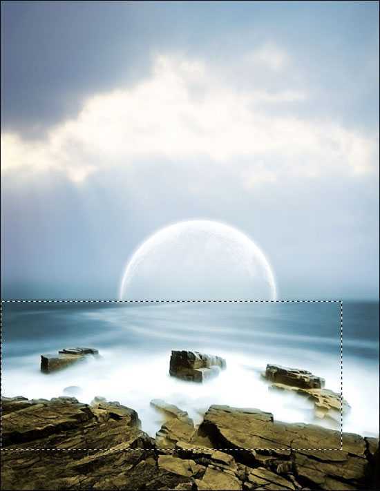 ‘photoshop合成梦幻的海上明月‘