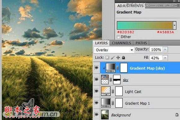 ‘Photoshop合成制作在草丛中行走的美女场景‘