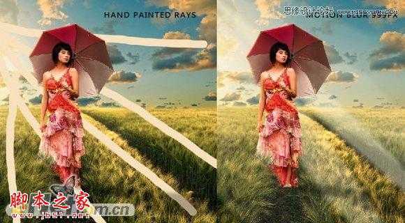 ‘Photoshop合成制作在草丛中行走的美女场景‘