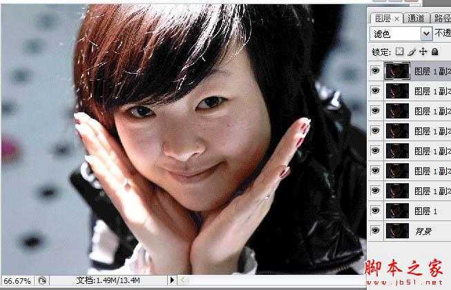 ‘photoshop使用高低频为严重偏暗的人物图片修复美磨皮‘