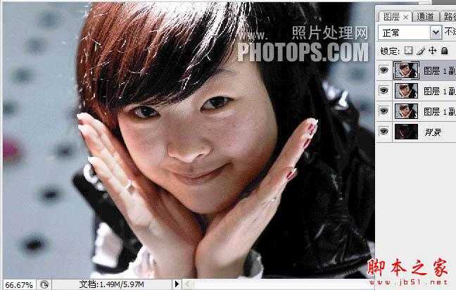 ‘photoshop使用高低频为严重偏暗的人物图片修复美磨皮‘