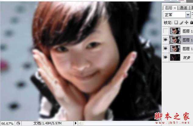 ‘photoshop使用高低频为严重偏暗的人物图片修复美磨皮‘