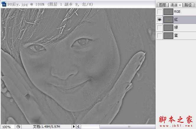 ‘photoshop使用高低频为严重偏暗的人物图片修复美磨皮‘
