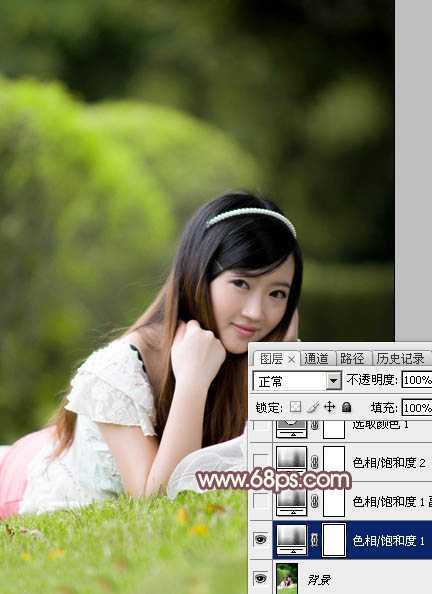 ‘Photoshop打造柔和的古典红褐色外景美女图片‘