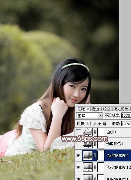 ‘Photoshop打造柔和的古典红褐色外景美女图片‘