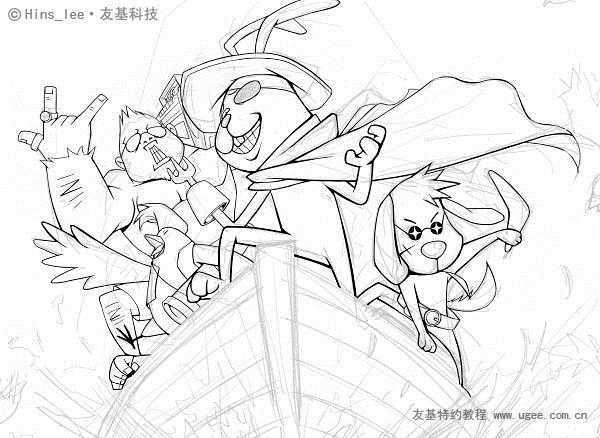 ‘photoshop鼠绘精美兔子探险插画‘
