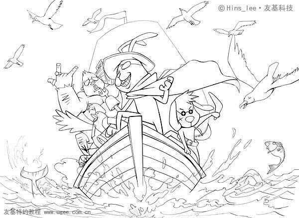 ‘photoshop鼠绘精美兔子探险插画‘