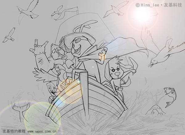 ‘photoshop鼠绘精美兔子探险插画‘