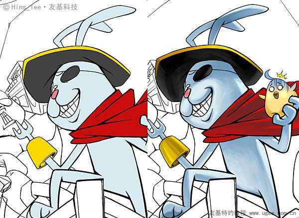 ‘photoshop鼠绘精美兔子探险插画‘