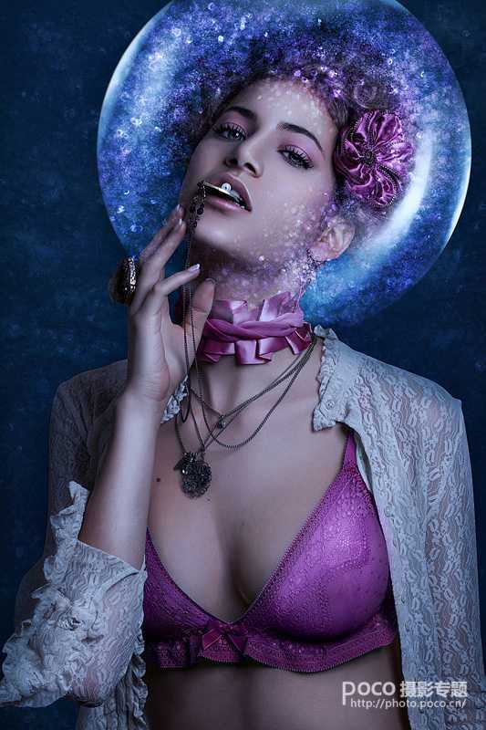 ‘Photoshop打造非常漂亮的蓝色星空美女‘