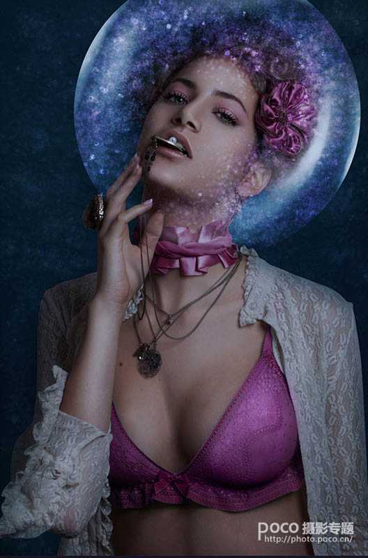 ‘Photoshop打造非常漂亮的蓝色星空美女‘