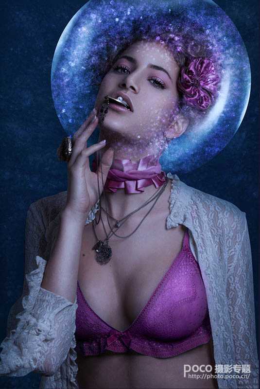 ‘Photoshop打造非常漂亮的蓝色星空美女‘