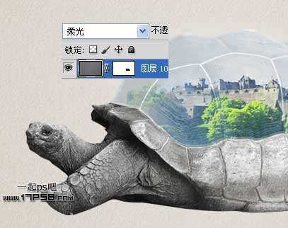 ‘photoshop将城堡乌龟沙漠合成生态保护壁纸海报效果‘