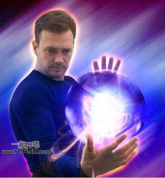 ‘Photoshop为帅哥加上超炫的魔法能量水晶球‘