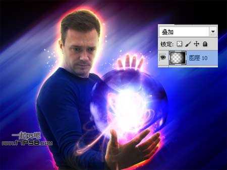 ‘Photoshop为帅哥加上超炫的魔法能量水晶球‘