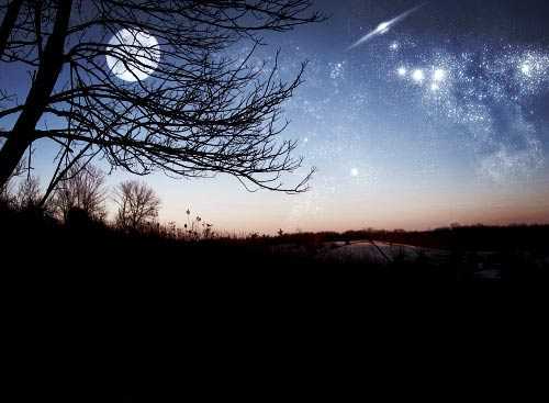 ‘Photoshop制作梦幻的旷野星夜图片效果‘