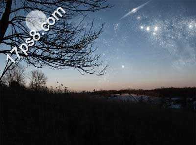 ‘Photoshop制作梦幻的旷野星夜图片效果‘