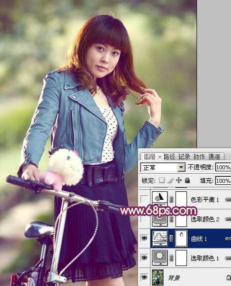 ‘Photoshop为偏暗的外景人物加上柔和的黄紫色效果教程‘