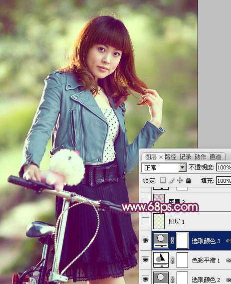 ‘Photoshop为偏暗的外景人物加上柔和的黄紫色效果教程‘