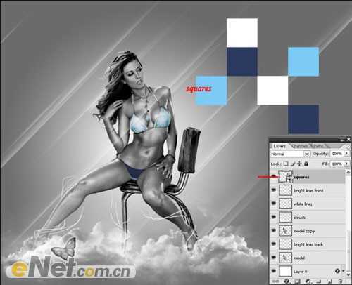 ‘Photoshop将美女图片打造漂亮的灰色星空海报‘