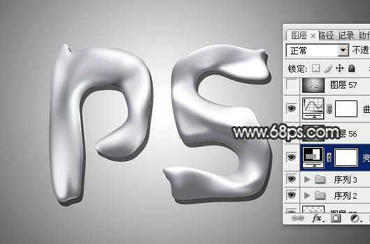 ‘Photoshop制作表面凹凸不平的银质金属字‘