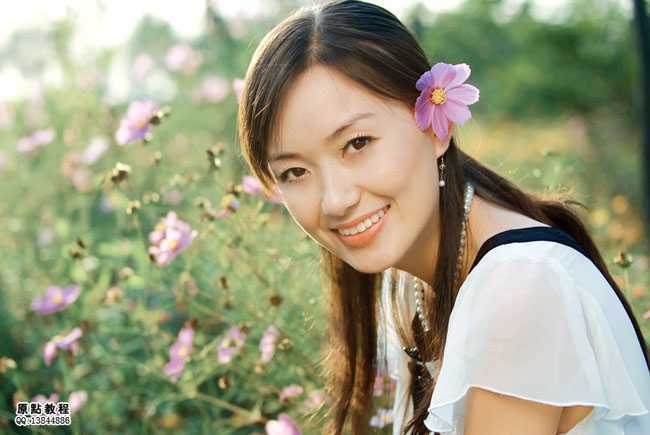 ‘Photoshop快速为偏暗美女图片增加清爽甜美色效果‘