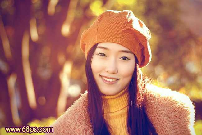 ‘Photoshop制作甜美的咖啡色外景人物图片‘