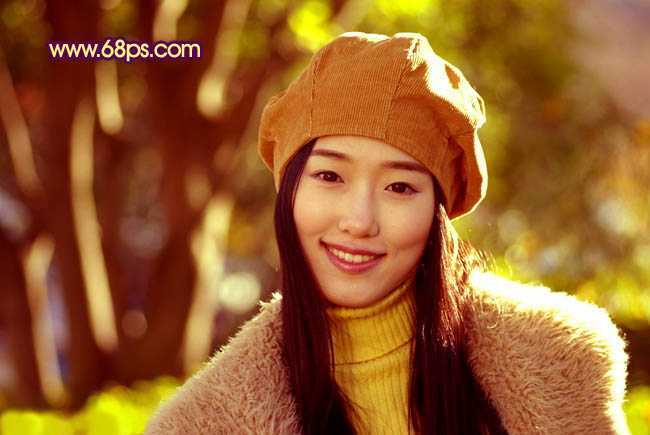 ‘Photoshop制作甜美的咖啡色外景人物图片‘