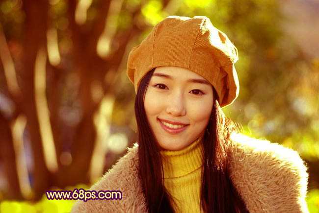‘Photoshop制作甜美的咖啡色外景人物图片‘