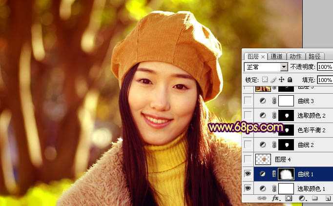 ‘Photoshop制作甜美的咖啡色外景人物图片‘