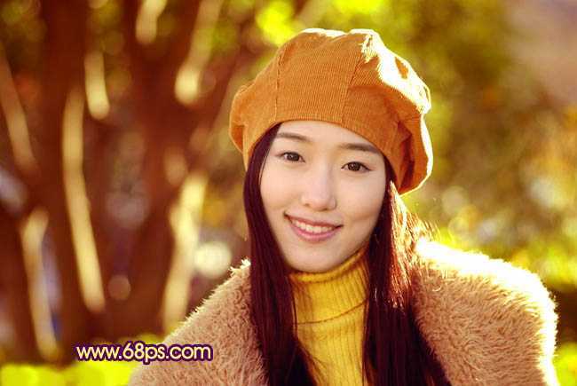 ‘Photoshop制作甜美的咖啡色外景人物图片‘